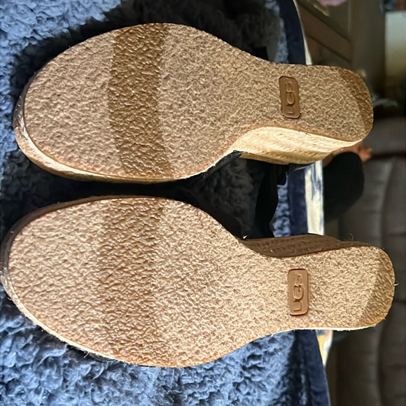 Like new black and tan Ugg Starla wedge heels. - Picture 5 of 7